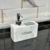 Dispensador de jabón cocina mármol con esponja Dispensador De Jabón Cocina Mármol Con Esponja