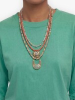Set De Collares Con Cuentas De Piedras multicolor