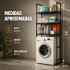 Mueble Organizador Multiuso Lavarropa 3 Estantes Acero Inox. Negro 1