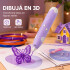 Lapicera 3D Infantil Recargable con Filamentos Violeta 1