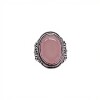 Anillo Oval labrado-Plata 925-Piedra cuarzo rosa-AN4548 conpiedra