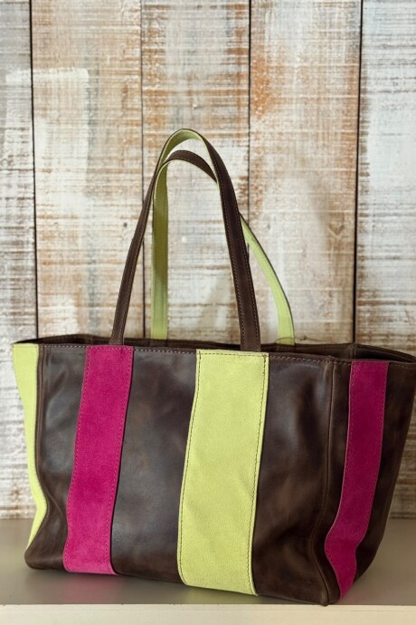 Cartera Positano Verde Fucsia