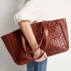 Bolso The Knit Bag en cuero graneado Cuoio