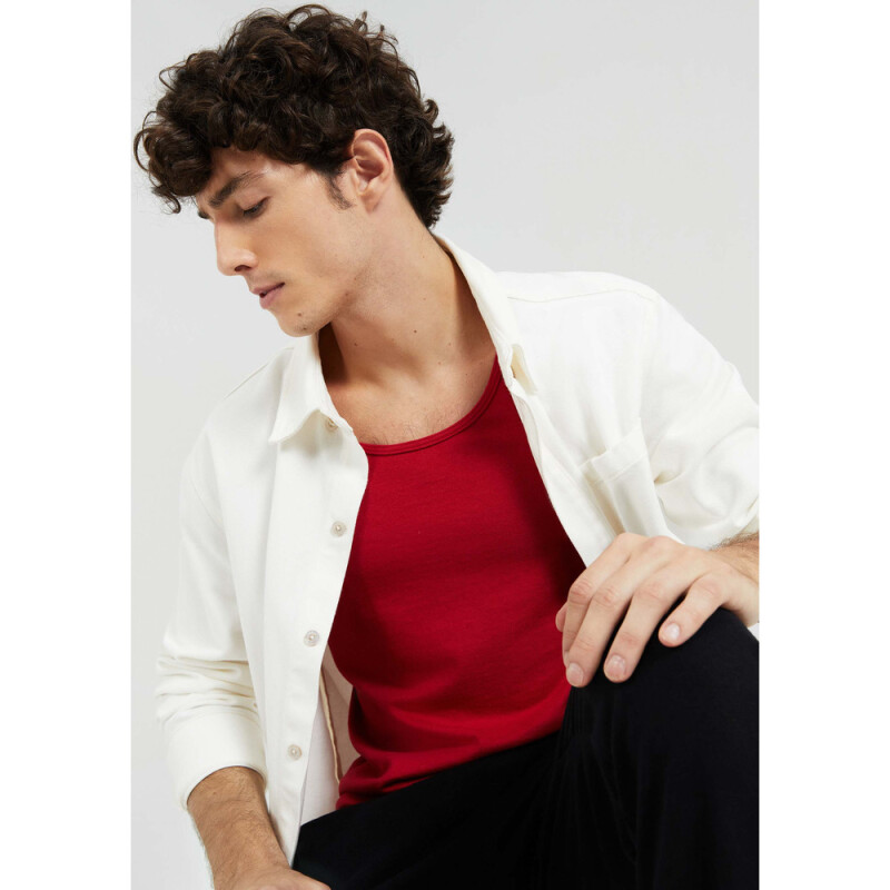 CAMISETA REGATA MASC ROJO/AZUL MARINO/BLANCO