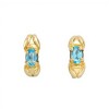 Caravanas aros Aguamarina - Oro bajo - Aguamarina - CA8094 conpiedra
