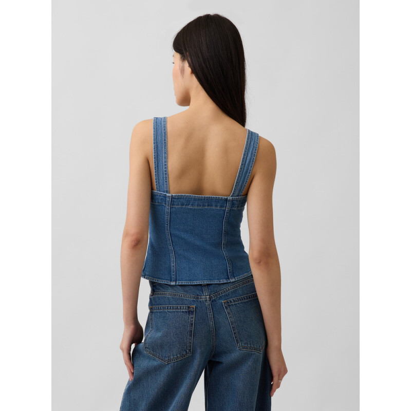 SL CORSET POCKET VEST TOP - LIGHT WASH LIGHT WASH