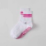 Medias The Powerhouse Quarter Crew Grip Sock Hombre Classic White/pink Crush Str