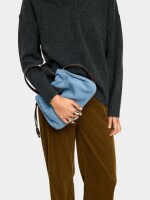 Bolso De Mano Con Piel Ante azul