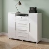 Cómoda Zapatera Versatil 2 Puertas 4 Cajones Blanco