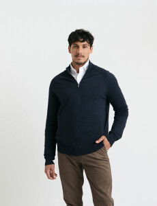 470981 CARDIGAN HARRINGTON LABEL Azul Oscuro