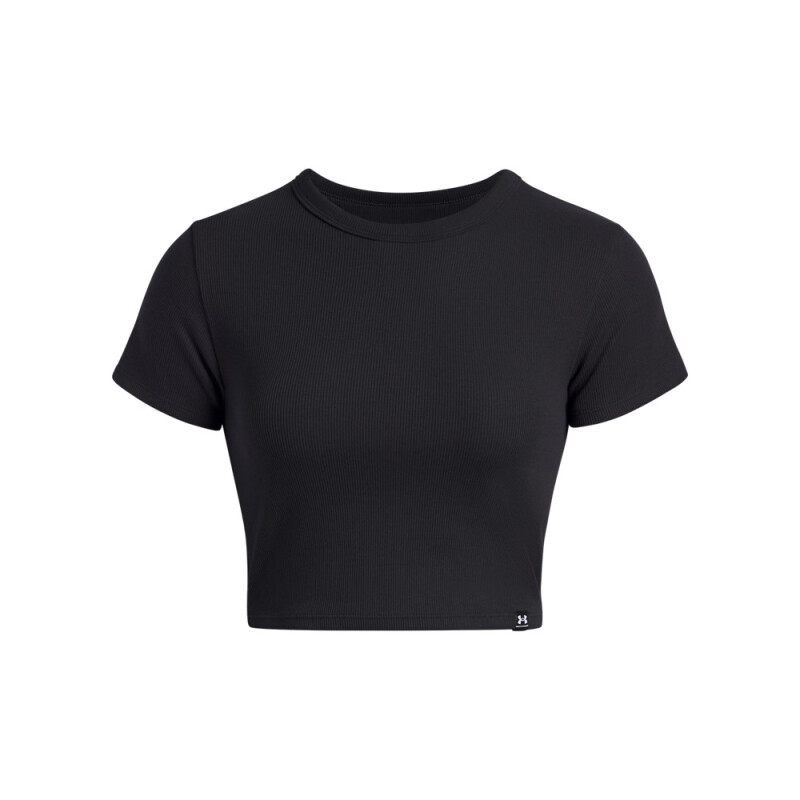 UA Rival Rib Baby Tee-WHT BLK-001