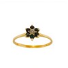 Anillo Flor-Oro Bajo-Piedra Zafiro y Zirconia-AN8125 conpiedra