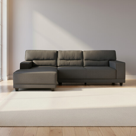 SOFÁ C/CHAISE GRIS TELA EXCELENCE IZQ