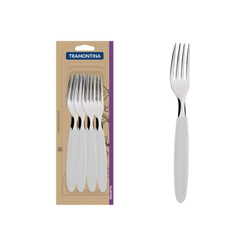 Tenedor de mesa 12 piezas, mango blanco "IPANEMA" -TRAMONTINA TN8314