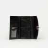 Billetera The Circle en cuero liso satinado Negro