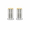 Caravanas Aro Triple Línea con Zirconias- Plata y Oro CA8459 conpiedra