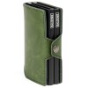 Billetera Baleine Double Kansas en Aluminio y Cuero con Protección RFID Army Green