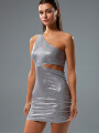 VESTIDO CASABLANCA PLATEADO