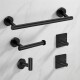 Kit 5 Accesorios Baño Completo 5 Pcs Acero Inox Premium Negro Kit 5 Accesorios Baño Completo 5 Pcs Acero Inox Premium Negro