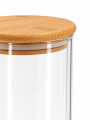 FRASCO VIDRIO TAPA BAMBOO 1700ML TRANSPARENTE