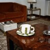 Taza de cerámica con platito Diagonal Verde