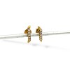 Caravanas Fila de oro- Oro bajo -Zirconia blanca - CA8171 conpiedra