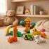 Juego Bloques Jungla Encastre Madera Animales Top Bright Naranja 1