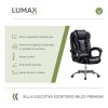 Silla Ejecutiva en cuero Lumax Modelo Miles Negro