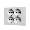 PLACA DE 4 TOMAS SCHUKO 2P+T QUADRA BLANCO. MOLVENO PLACA DE 4 TOMAS SCHUKO 2P+T QUADRA BLANCO. MOLVENO