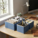 Set x3 organizadores de tela PVC 14x14x11cm/28x14x11cm CELESTE