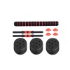 Set 2 Mancuernas Lumax Barra 2 En 1 20 Kg Para Entrenamiento En Casa Ajustable Rojo