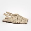 Mule Perla en efecto cuero liso Natural