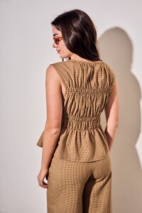 Blusa Fruncida Marron