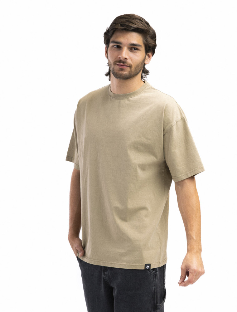 Remera Algodón Oversized Scandinavian Tostado
