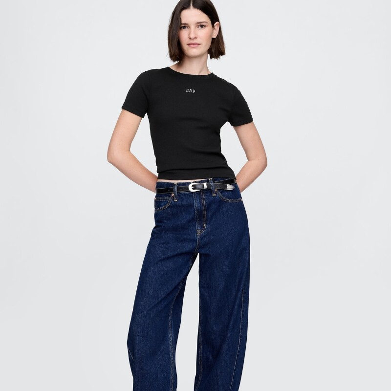 FRCH SS MOD RIB ABBRV TEE BLACK
