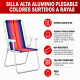 Silla Alta Aluminio Clásica A Rayas VIOLETA Y NARANJA