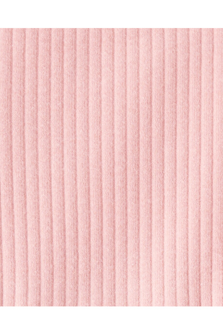 Remera de algodón acanalado, rosada Sin color