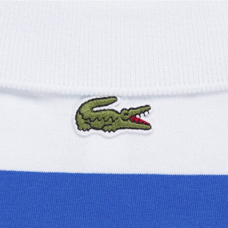 Remera Lacoste Polo Rayado Active - White & Blue White & Blue