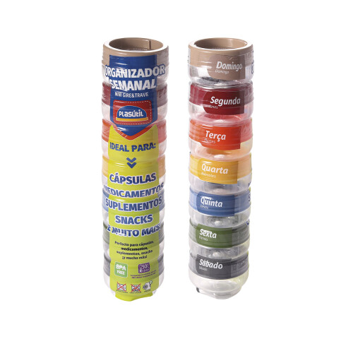Pote Pastillero Semanal X 7 Multicolor 50 ml U