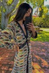 Coat Dress Estampado Base Negra
