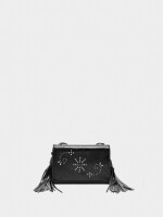 Bolso Bandolera Con Tachuelas Y Flecos negro