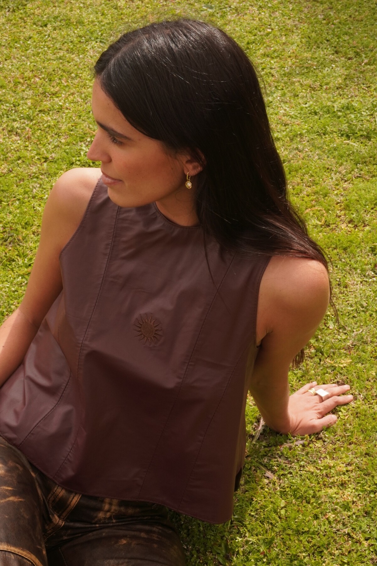 Sun Suede Vest Bordeaux
