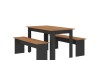 Juego de Comedor Primor - Mesa + 2 Bancos Negro