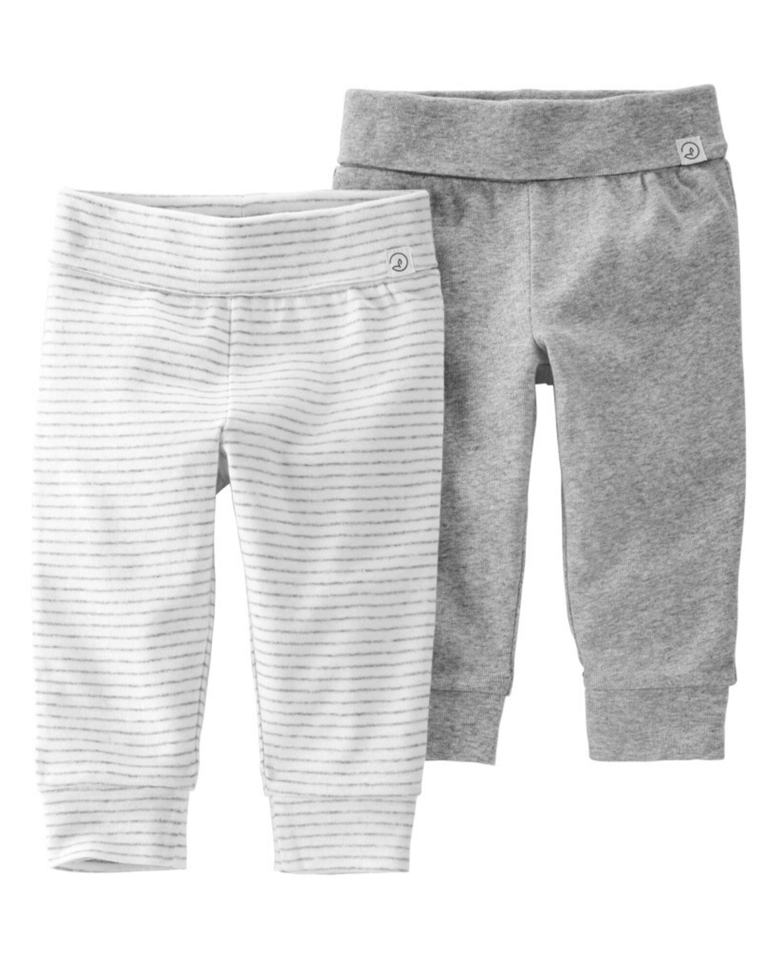 Pack dos pantalones de algodón orgánico, grises Sin color