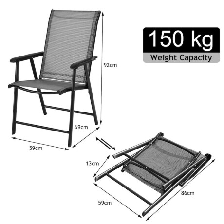 Silla Plegable Comfort Interior/Exterior Gris Silla Plegable Comfort Interior/Exterior Gris