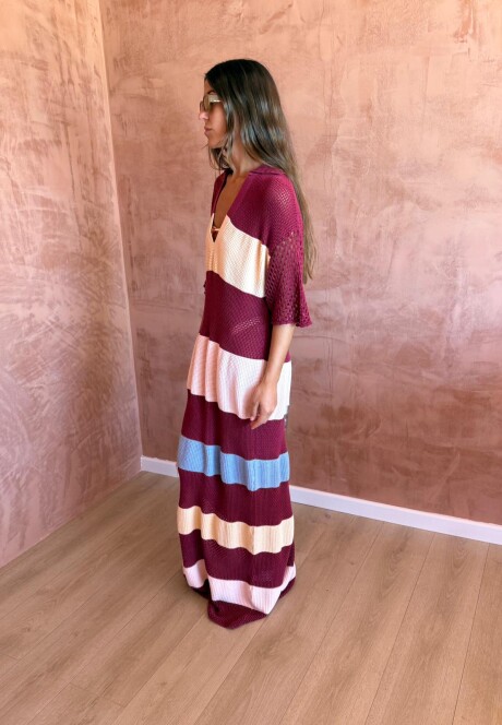 Vestido Cassis SS26 Stripes Tinto