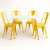 Juego de comedor mesa Cuadrada 80cm + 4 Sillas Tolix Blanco