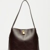 Bolso The Lock en efecto cuero liso Marron