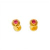 Abridores Zirconia rosa-Oro 18k-Piedra Zirconia-AB9519 conpiedra