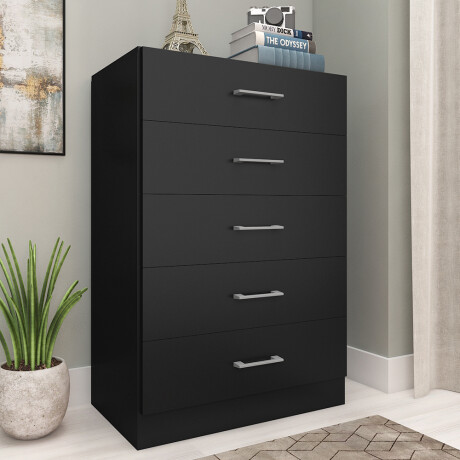 CÓMODA CAJONERA GUARDARROPA 5 CAJONES Negro